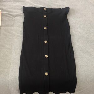 LOFT- Ribbed, Black Midi Skirt- Size Medium